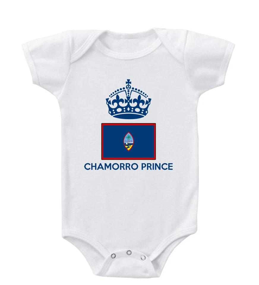 Guam, Chamorro Prince Crown Baby Bodysuit One Piece - Image 1 of 1