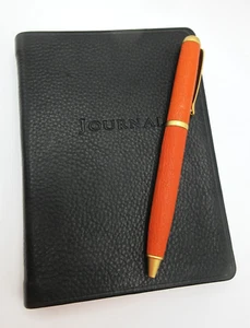 Journal 4x6" Pebbled Leather Cover 240 Lined Pages Bethge Hamburg $60 BLACK - Picture 1 of 5