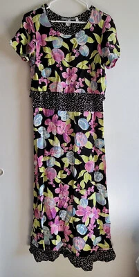 Carol Anderson Midi платье размер маленький цветочный цветочный коротким рукавом галстук назад - Изображение 1 из 4