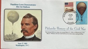 Mort Kunsler Bürgerkrieg Philatelistische Geschichte Thaddeus Lowe Demos Heißluftballon  - Bild 1 von 2