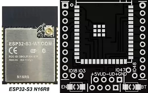 ESP32-S3 IPX/Ant |16M Flash/8M PSRAM |WiFi/BLE + Breakout Board + Bauteile/Parts - Bild 1 von 7