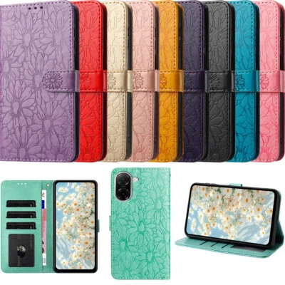 Flip Leather Phone Case for Xiaomi Redmi 14C 12 13C Note 14 Daisy Wallet Cover - Image 1 of 4