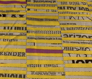 "Staggered Stripe" By Carrie Bloomston For Windham Fabrics Yellow Grey 2 + Yards - Picture 1 of 13