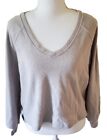 Abercrombie & Fitch Women's Gray Soft Cozy AF V Neck Sweater Top Shirt  Small