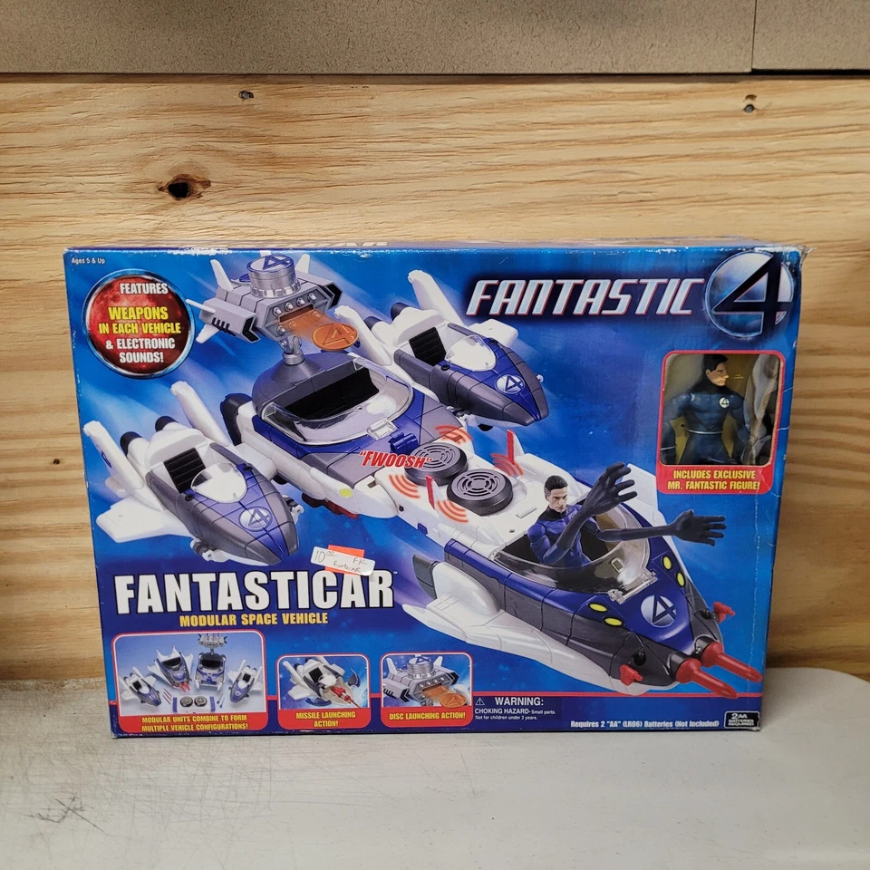 Fantastic 4 Fantasticar veículo modular e boneco de ação Toy Biz 2005 novo lacrado - Imagem 1 de 2