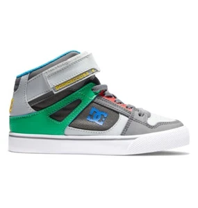 NWB YOUTH DC PURE HIGH ELASTIC LACE HIGH-TOP SHOE Size 5 Grey/Green $60 SKATE - Picture 1 of 5