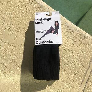 American Apparel Thigh High Socks Vintage New Black Thick 2000s Y2K RARE US