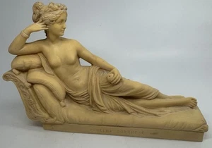 Réplica de estatua victoriosa de Paolina Borghese Venus hecha en Italia sin firmar 8”x5,25” - Imagen 1 de 14