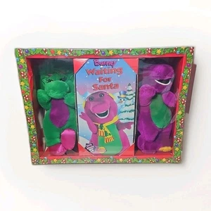 Barney Holiday Gift Pack Plush Waiting For Santa VHS 1993 VTG NEW SEALED - Photo 1/7