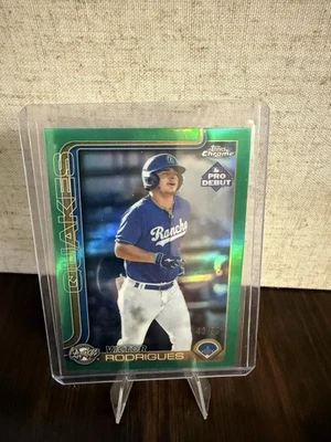 Victor Rodrigues 2025 #PDC-66 Topps Chrome Pro Debut Green Refractor  /99 - Image 1 of 2