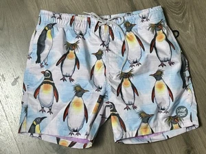 Psycho Tuna Men’s Swim Trunks Board Pool Shorts Penguins Sz M - Picture 1 of 7