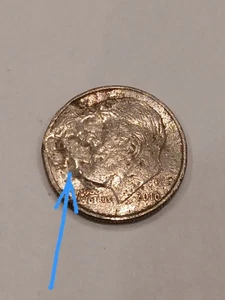 2016p Roosevelt Dime Error - Picture 1 of 4