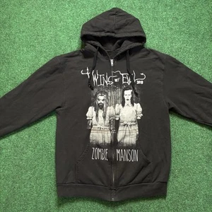 Rob Zombie Marilyn Manson Twins Of Evil Hoodie Sweatshirt 2019 Tour Sz Medium - Picture 1 of 4