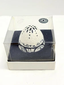 The Potting Shed Dedham Keramik blau und weiß Crackle Ei Neu im Karton - Bild 1 von 8