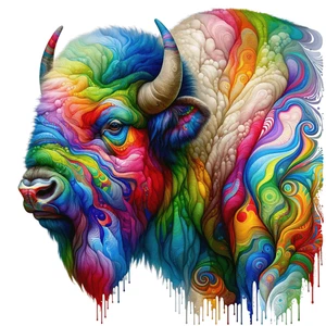 Camiseta Native Buffalo Art Transferencias de Calor Hierro Sobre Telas Oscuras Ligeras 8x10 - Imagen 1 de 1