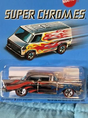 Hot Wheels 2006 Target Super Chromes Chevy Bel Air stars and stripes flames. - Image 1 of 4