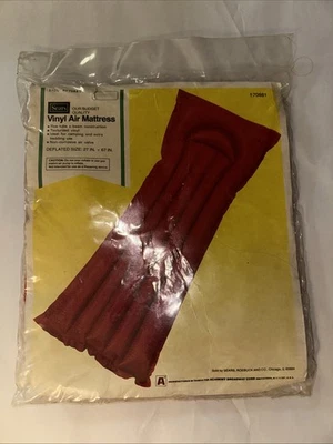 Vintage Sears Inflatable Camping Air Mattress Vinyl 27”x67” Red - Image 1 of 4