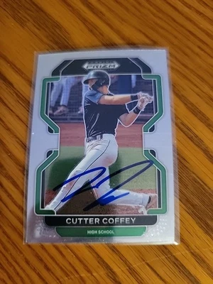 2022 Panini Prizm Draft Picks Cutter Coffey RC Rookie Card Signed IP Auto MLB - Image 1 of 2