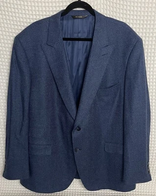 Paul Stuart Blazer Mens 48R Blue Black Herringbone Escorial Wool Sport Coat NWT - Image 1 of 4
