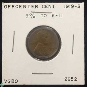 1919-S Lincoln Wheat Cent - 5% Off Center strike - Railroad Rim - Picture 1 of 4