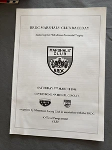 Programa de carreras 7 de marzo de 1998 Silverstone BRDC Marshals’ Club Monoposto Mini A4 - Imagen 1 de 1