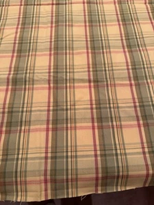 Baumwollstoff grün gelb weiß kariert 2 Yards x 58 cm limette Vintage - Bild 1 von 5
