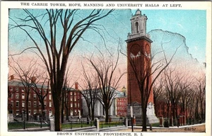 Providence RI-Rhode Island Brown University Carrie Tower Halls Vintage Postcard - Picture 1 of 2