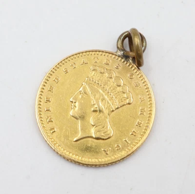 1862 United States Indian Princess Head $1 90% Gold Dollar Coin 21.6K - Image 1 of 4