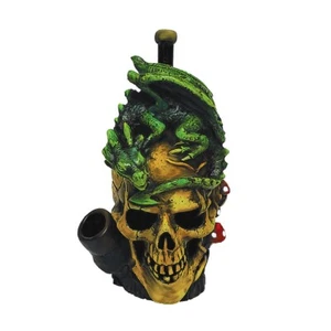 Pipa de mano Calavera Dragón Hecha a mano para fumar tabaco Fantasía Medieval Juego de Tronos - Imagen 1 de 6