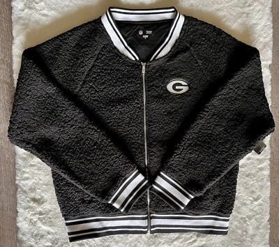 NFL Green Bay Packers Womens Black Full Zip Up Jacket - Imagem 1 de 4