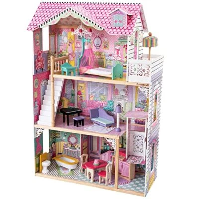 KidKraft Annabelle Wooden Dollhouse with Elevator, Balcony and 17 Accessories, G - Image 1 of 4
