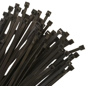 Paquete de 1000 50 lb. Corbatas con cremallera de cable negras resistentes a los rayos UV de 7" de largo - Imagen 1 de 5