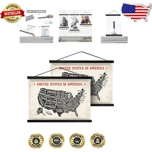Versatile 55 Inch Magnetic Poster Hangers, Ideal for Wall Art & Prints - 2 Pack - Picture 1 of 9