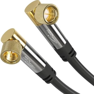 2m Cavo SAT/TV (Connettore F gomito a 90° su spina F 90° Cavo coassiale supporta - Foto 1 di 1