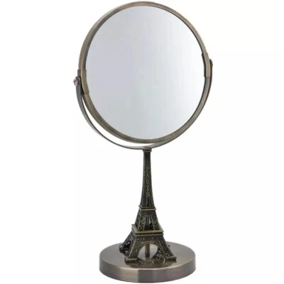 Eiffel Tower Embroidered Vanity Mirror Rustic Brushed Gold Finish, Double-Sided - Image 1 of 3