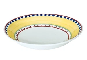Villeroy & Boch TWIST BEA Yellow Band Pink Dots Porcelain 9” Pasta Bowl - Picture 1 of 7