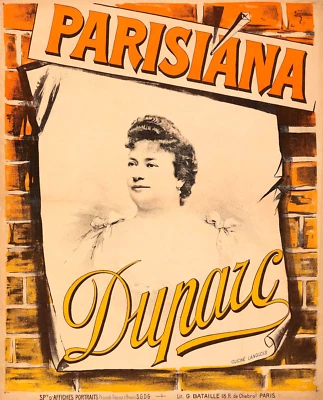 Vintage 1895 FLORENCE DUPARC French 32x24 PARISIANA CABARET Poster FREE SHIPPING - Image 1 of 3