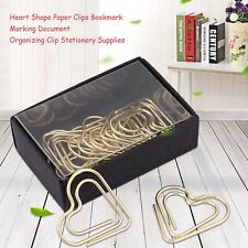 Heart Shaped Paper Clips Bookmark Marking Document Organizer Clip Stationery DXS