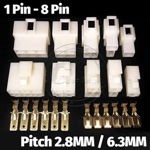 4.8/6.3mm Pin Plug Electrical Wiring Multi-Connector Terminals 1/2/3/4/6/8/9 Pin - Picture 1 of 11