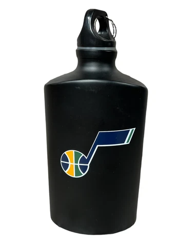 Utah Jazz Coors Metal Matte Black Game Giveaway Large Flask Water Bottle NBA Cover