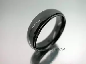 Herren-Ehering 8 mm schwarz rund Titan bequeme Passform Verlobungsring Größe 11,5 - Bild 1 von 1