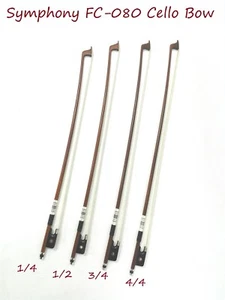 Symphony 1/2 Size Cello Bow–Natural BrazilWood/Horse Hair/Sheepskin Band FC-080 - Picture 1 of 12