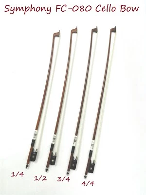 Symphony 1/4 Size Cello Bow–Natural BrazilWood/Horse Hair/Sheepskin Band FC-080 - Image 1 of 4