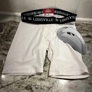 White Louisville Slugger Sliding Shorts & Hard Cup - Adult Small - NEW - Picture 1 of 8
