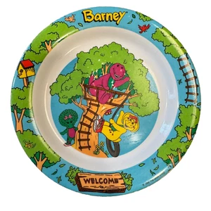 Plato infantil Barney de colección 1996 Treehouse con BJ y Baby Bop coleccionable - Imagen 1 de 9