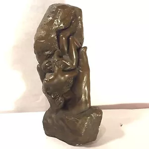 Vtg MCM Ceramic/Plaster/Chalkware Sculpture of Entwined Nude Lovers In Hand - Picture 1 of 10