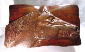 Hand Carved Mahogany Horse Head Trinket / Tobacco Box - Picture 1 of 9