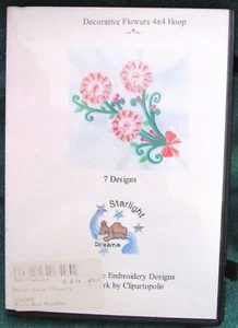 Clipartopolis "Decorative Flowers" 7 Designs Machine Embroidery Design CD - Picture 1 of 2