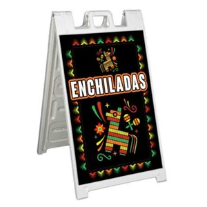 FIESTA ENCHILADAS Signicade 24x36 Aframe Sidewalk Sign Banner Decal FOOD - Picture 1 of 9