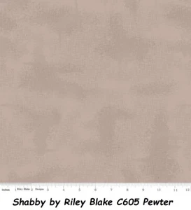 Shabby Tonals Blenders cotton Quilt fabric Riley Blake BTY C605 PEWTER Grey Tan - Picture 1 of 11